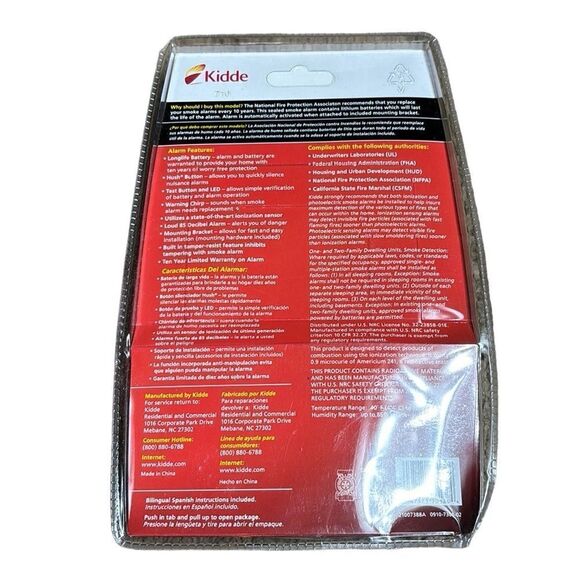 Kidde never replace battery smoke alarm 10 year new - Picture 3 of 4